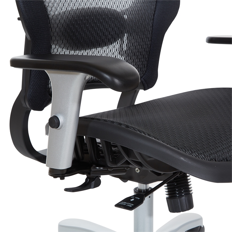 Scranton & Co AirGrid Big and Tall Ergonomic Chair with Headrest in Black