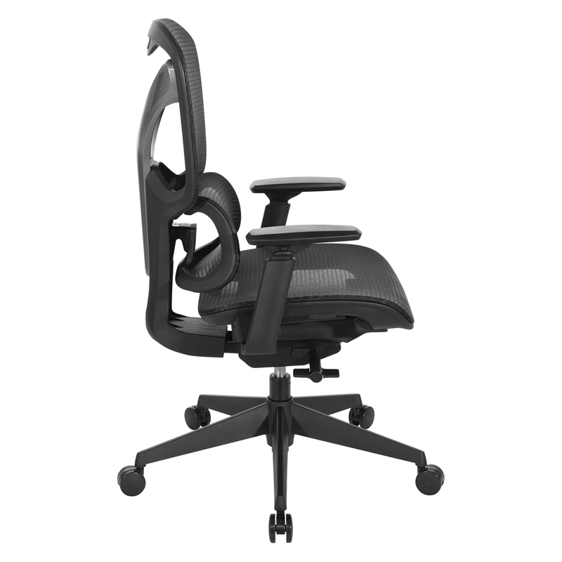 Scranton & Co Black Mesh High Back Manager's Chair with Adjustable Arms