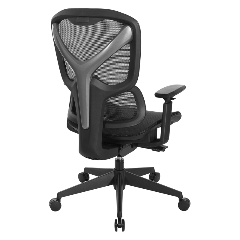 Scranton & Co Black Mesh High Back Manager's Chair with Adjustable Arms