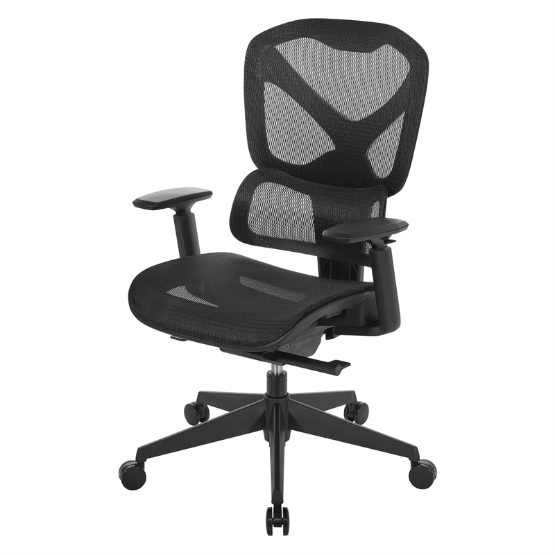 Scranton & Co Black Mesh High Back Manager's Chair with Adjustable Arms