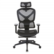Scranton & Co Black Mesh High Back Chair with Headrest and Adjustable Arms
