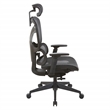 Scranton & Co Black Mesh High Back Chair with Headrest and Adjustable Arms