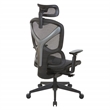 Scranton & Co Black Mesh High Back Chair with Headrest and Adjustable Arms