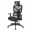 Scranton & Co Black Mesh High Back Chair with Headrest and Adjustable Arms