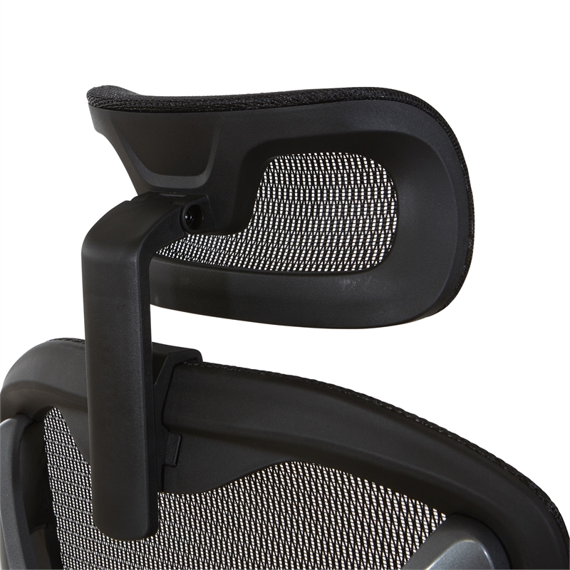 Scranton & Co Black Mesh High Back Chair with Headrest and Adjustable Arms