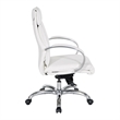 Scranton & Co White Faux Leather Mid Back Executive Chair with Aluminum Base