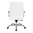 Scranton & Co White Faux Leather Mid Back Executive Chair with Aluminum Base