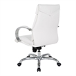 Scranton & Co White Faux Leather Mid Back Executive Chair with Aluminum Base