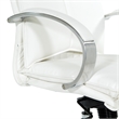 Scranton & Co White Faux Leather Mid Back Executive Chair with Aluminum Base