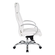 Scranton & Co White Faux Leather High Back Executive Chair with Aluminum Base