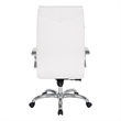Scranton & Co White Faux Leather High Back Executive Chair with Aluminum Base