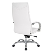 Scranton & Co White Faux Leather High Back Executive Chair with Aluminum Base