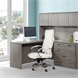 Scranton & Co White Faux Leather High Back Executive Chair with Aluminum Base