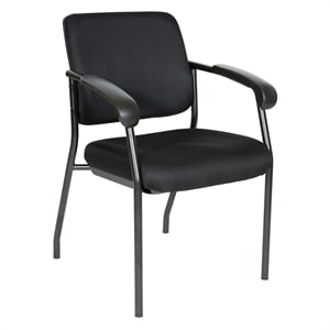 Scranton & Co Visitor's Chair in Black Frame with Padded Arms Lumbar