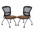 Scranton & Co Armless Folding Chair with ProGrid Back 2 Pack in Taupe