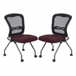 Scranton & Co Armless Folding Chair with ProGrid Back 2 Pack in Burgundy