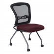 Scranton & Co Armless Folding Chair with ProGrid Back 2 Pack in Burgundy