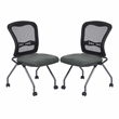 Scranton & Co Armless Folding Chair with ProGrid Back 2 Pack in Gray