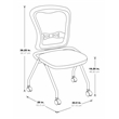 Scranton & Co Armless Folding Chair with ProGrid Back 2 Pack in Gray