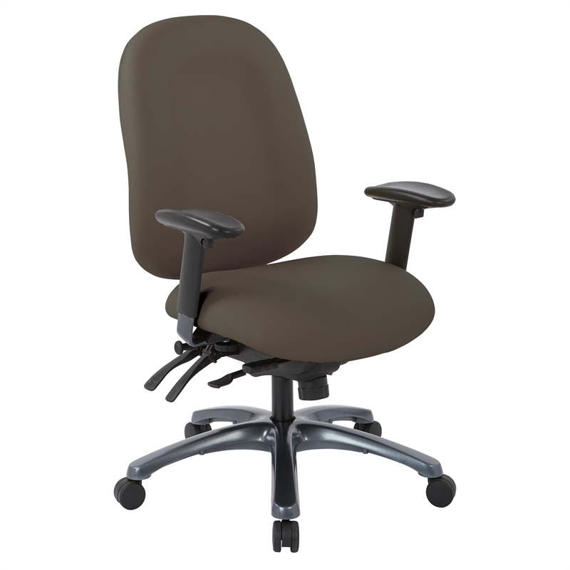 Scranton & Co Multi-Function High Back Chair in Brown with Seat Slider