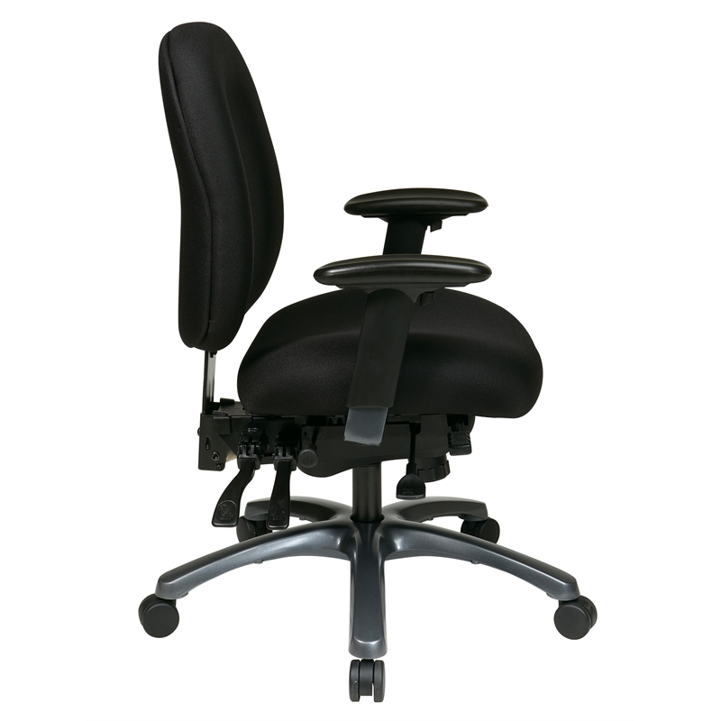 Scranton & Co Multi-Function Mid Back Chair in Black with Seat Slider
