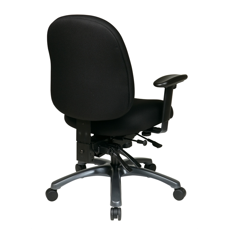Scranton & Co Multi-Function Mid Back Chair in Black with Seat Slider
