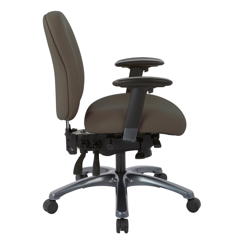 Scranton & Co Multi-Function Mid Back Chair in Brown with Seat Slider