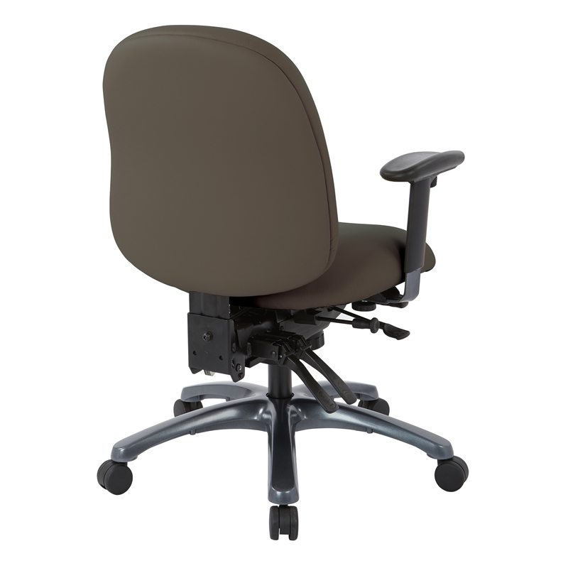 Scranton & Co Multi-Function Mid Back Chair in Brown with Seat Slider
