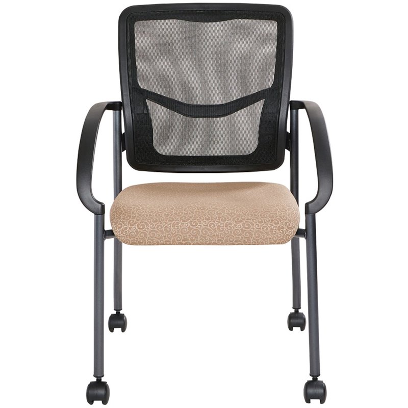 Scranton & Co ProGrid Back Visitor Chair in Khaki Beige Fabric