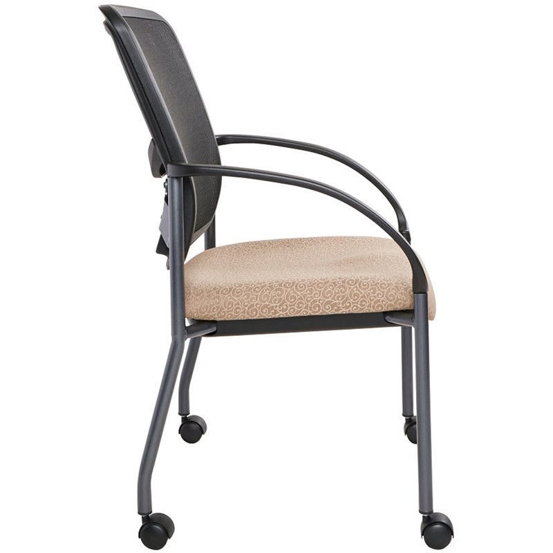Scranton & Co ProGrid Back Visitor Chair in Khaki Beige Fabric