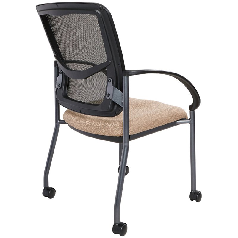 Scranton & Co ProGrid Back Visitor Chair in Khaki Beige Fabric