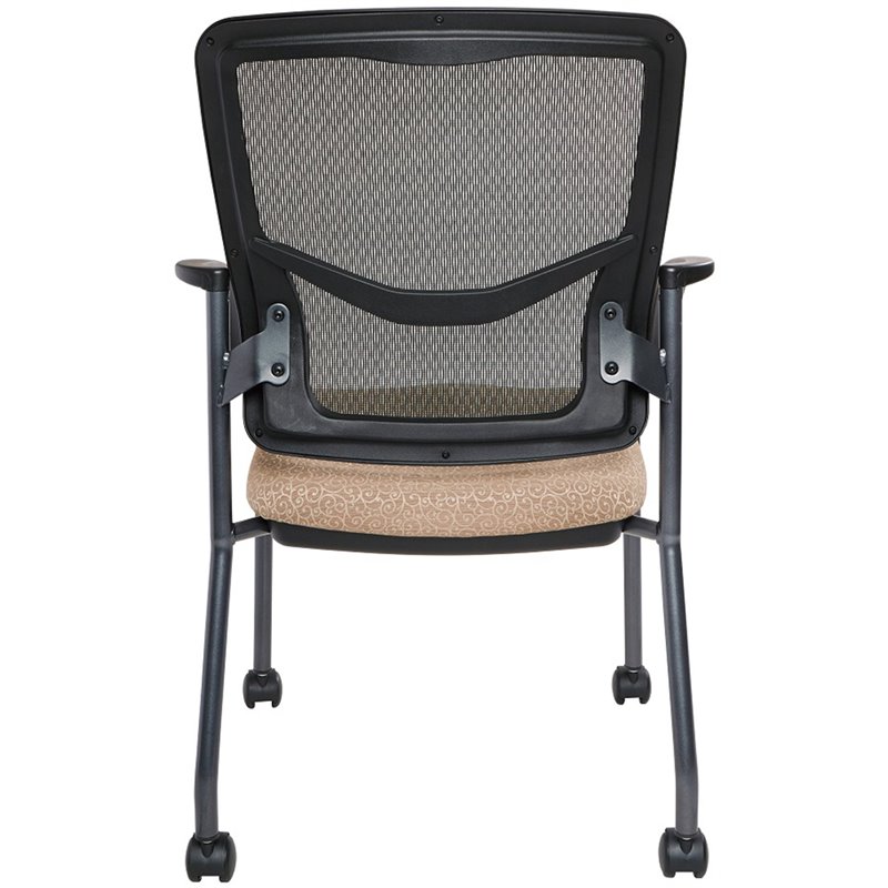Scranton & Co ProGrid Back Visitor Chair in Khaki Beige Fabric