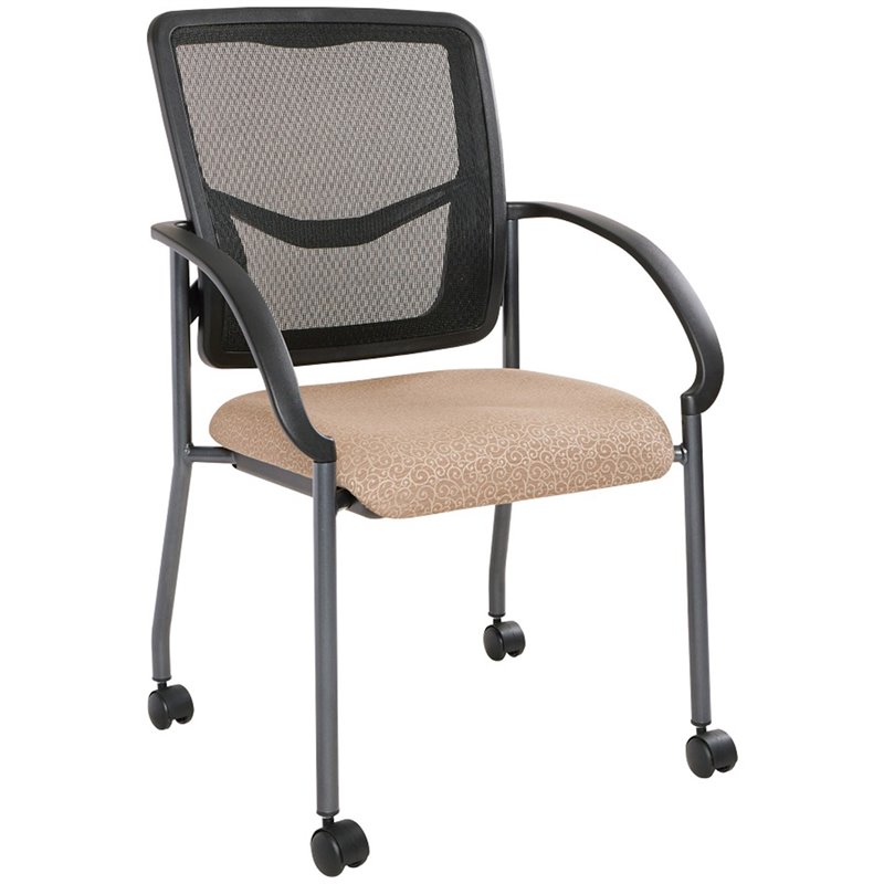 Scranton & Co ProGrid Back Visitor Chair in Khaki Beige Fabric