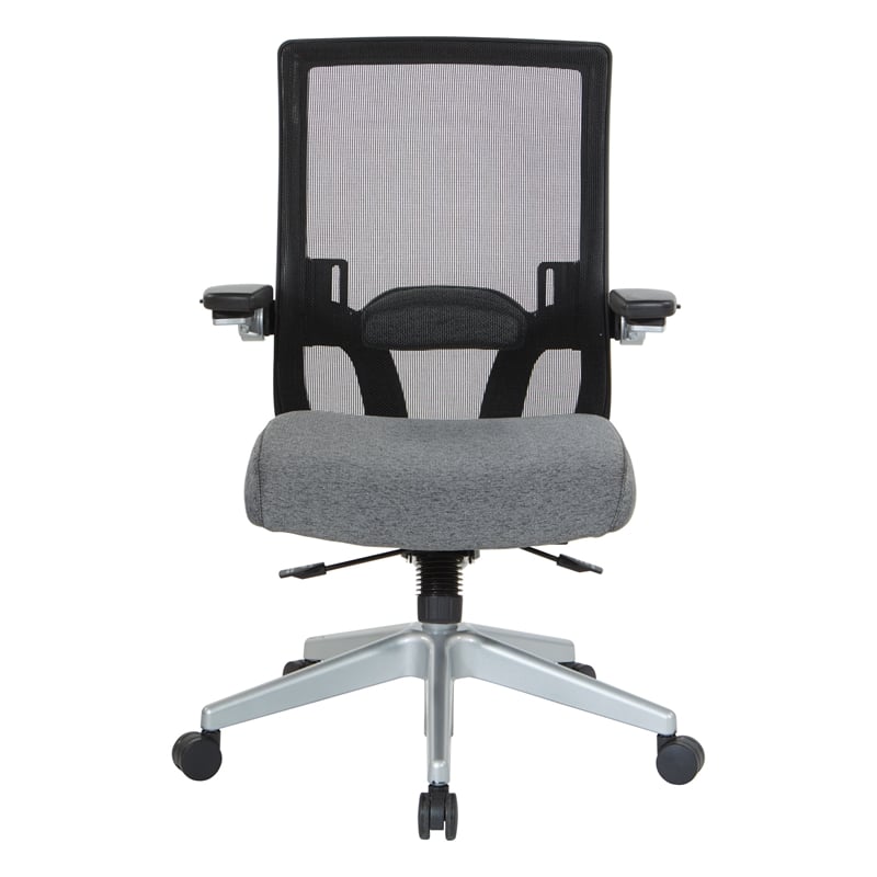 Scranton & Co Breathable Mesh Back Manager's Chair in Charcoal Fabric