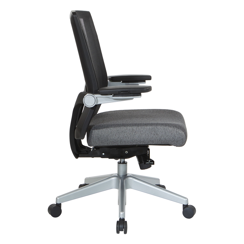 Scranton & Co Breathable Mesh Back Manager's Chair in Charcoal Fabric