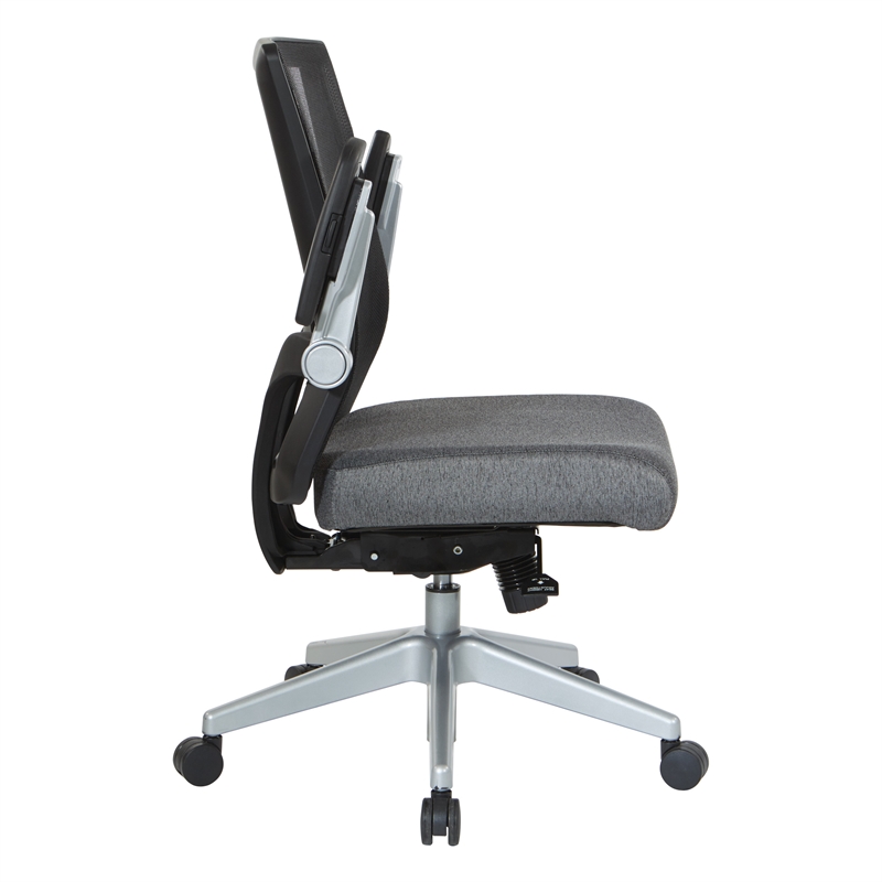 Scranton & Co Breathable Mesh Back Manager's Chair in Charcoal Fabric