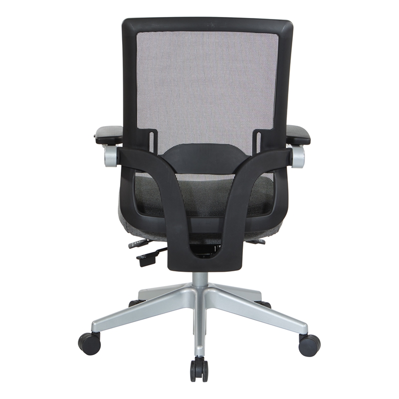 Scranton & Co Breathable Mesh Back Manager's Chair in Charcoal Fabric