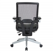 Scranton & Co Breathable Mesh Back Manager's Chair in Charcoal Fabric