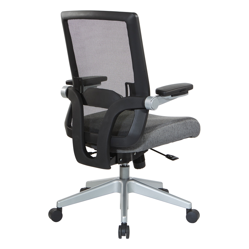 Scranton & Co Breathable Mesh Back Manager's Chair in Charcoal Fabric