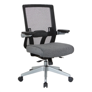 Scranton & Co Breathable Mesh Back Manager's Chair in Charcoal Fabric