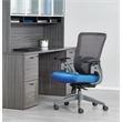 Scranton & Co Gray Vertical Mesh Back Office Chair in Blue Mesh Seat