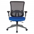 Scranton & Co Gray Vertical Mesh Back Office Chair in Blue Mesh Seat