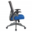 Scranton & Co Gray Vertical Mesh Back Office Chair in Blue Mesh Seat