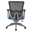 Scranton & Co Gray Vertical Mesh Back Office Chair in Blue Mesh Seat