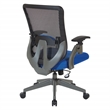 Scranton & Co Gray Vertical Mesh Back Office Chair in Blue Mesh Seat