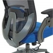Scranton & Co Gray Vertical Mesh Back Office Chair in Blue Mesh Seat
