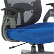 Scranton & Co Gray Vertical Mesh Back Office Chair in Blue Mesh Seat
