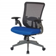Scranton & Co Gray Vertical Mesh Back Office Chair in Blue Mesh Seat
