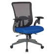 Scranton & Co Gray Vertical Mesh Back Office Chair in Blue Mesh Seat