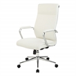 Scranton & Co High Back Office Chair in Snow White Fabric Chrome Base